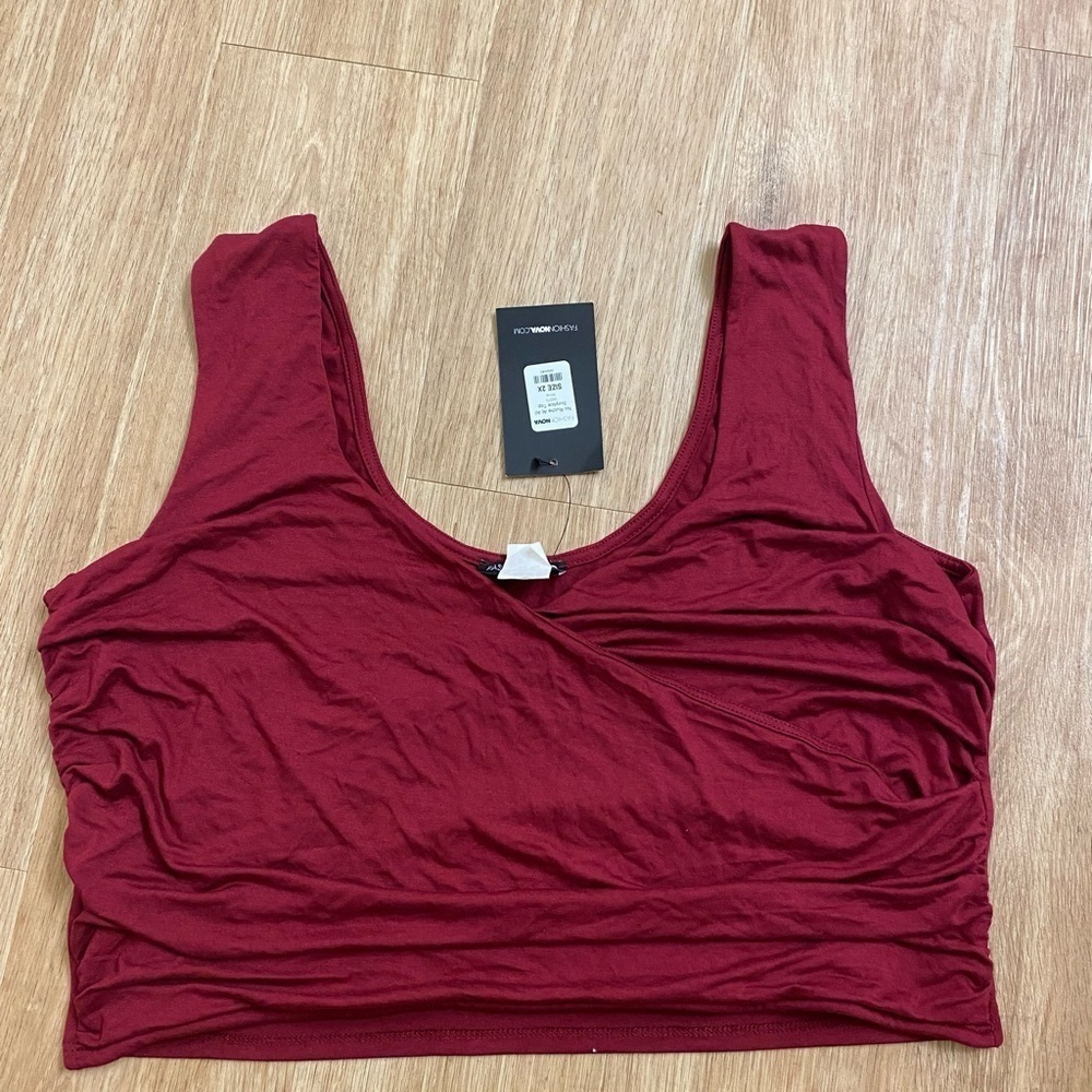 Fashion Nova Burgundy Crop Top